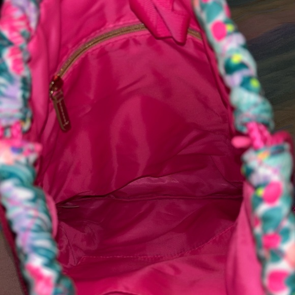 Lilly Pulitzer Pink and Green Drawstring Backpack - Picture 8 of 8